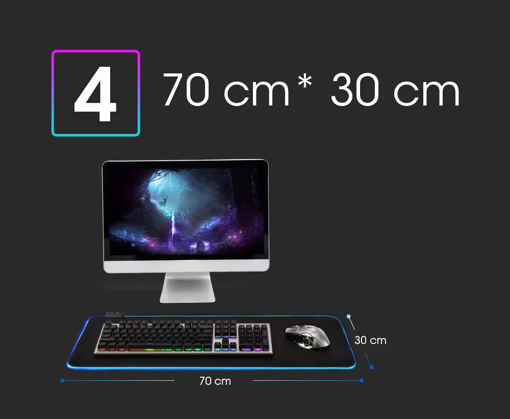 PrimeMat RGB - Premium LED Gaming Desk Mat & Extended Mouse Pad