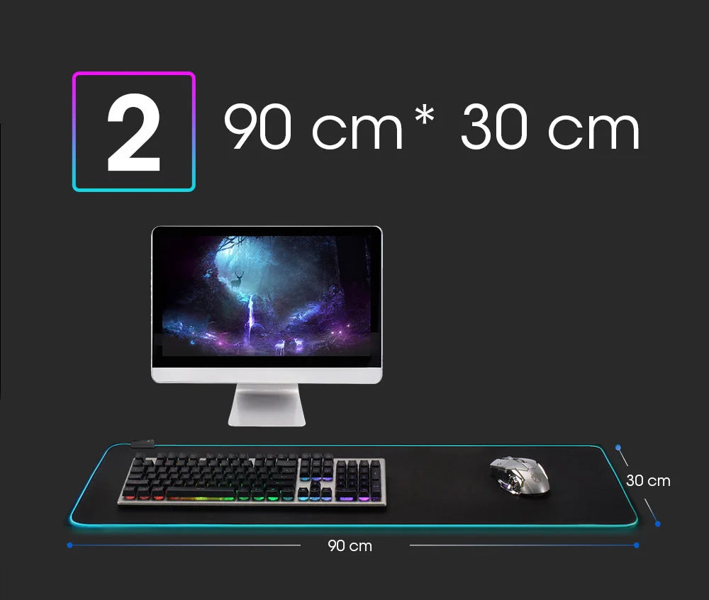 PrimeMat RGB - Premium LED Gaming Desk Mat & Extended Mouse Pad