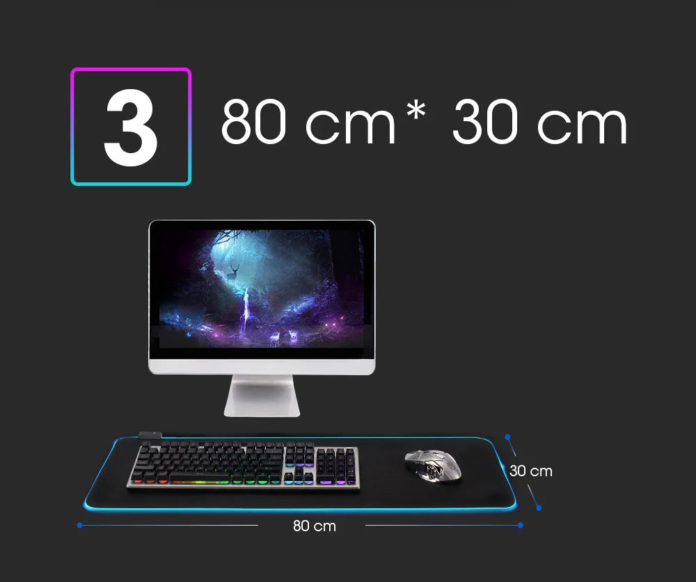 PrimeMat RGB - Premium LED Gaming Desk Mat & Extended Mouse Pad