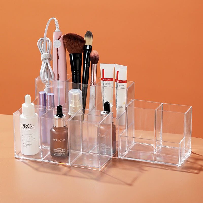 PrimeDesk - Modular Transparent Acrylic Desktop Pen & Stationery Holder