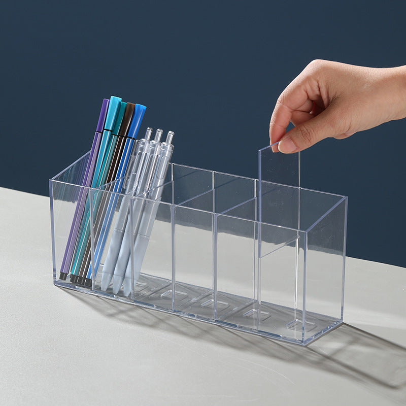 PrimeDesk - Modular Transparent Acrylic Desktop Pen & Stationery Holder
