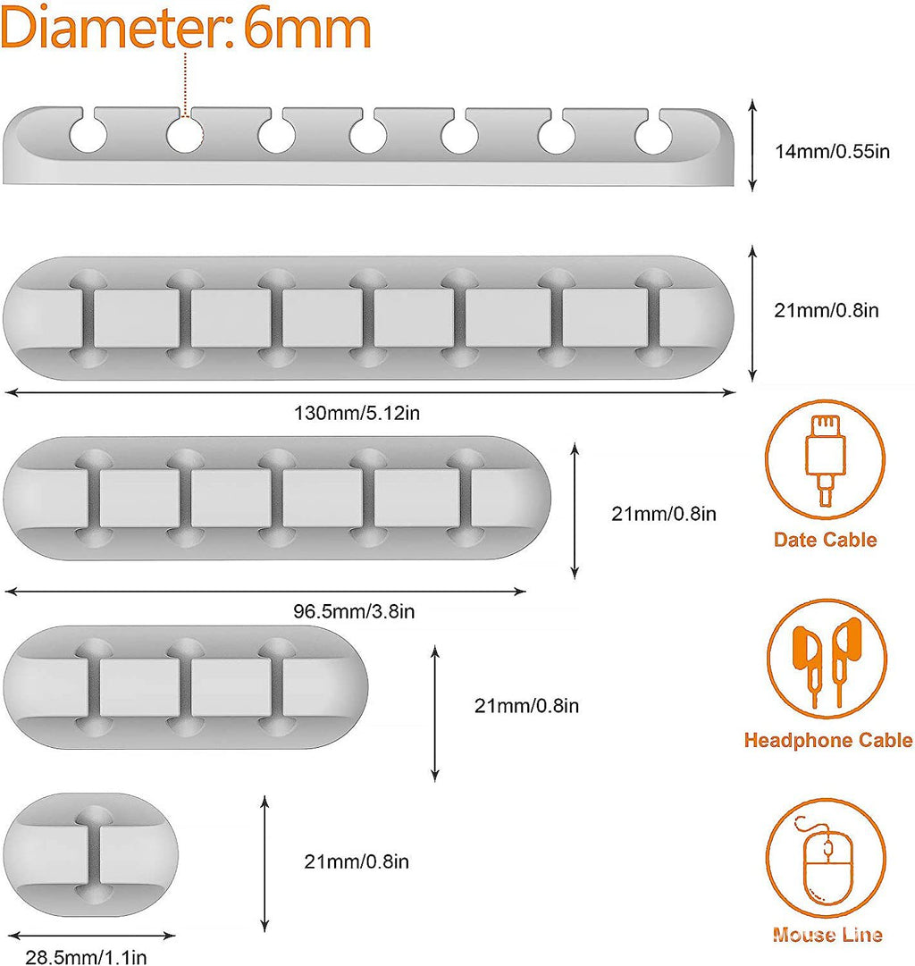 PrimeClip - Magnetic Desktop Cable Organizer & Silicone Wire Holder