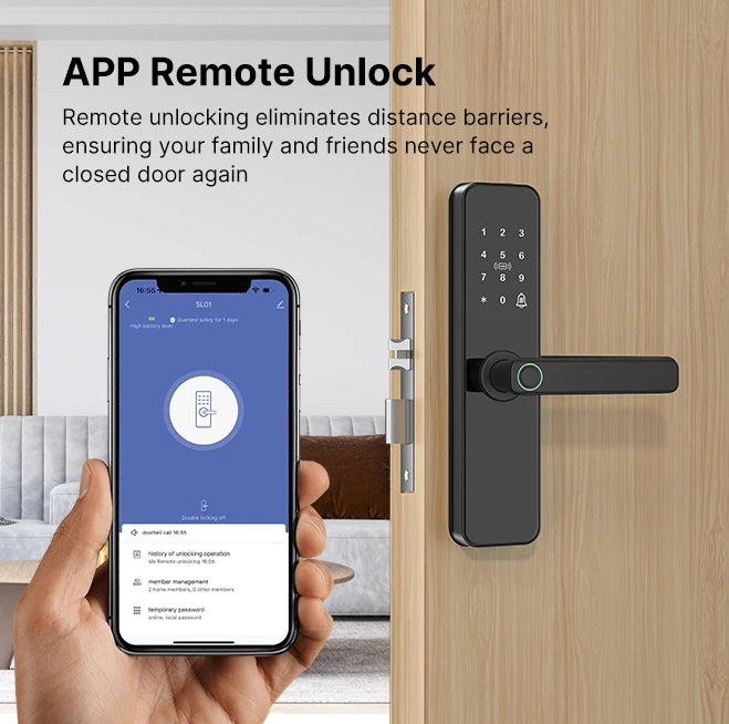 PrimeLock - Biometric Smart WiFi Electronic Door Lock with Fingerprint & Keypad