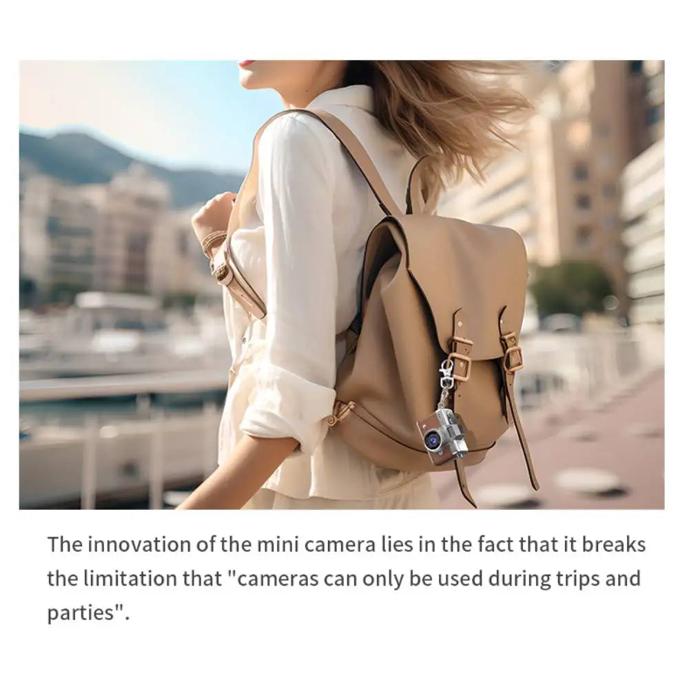 PrimeShot Mini - Retro Keychain Camera with 1.47" Flip Screen & LED Light