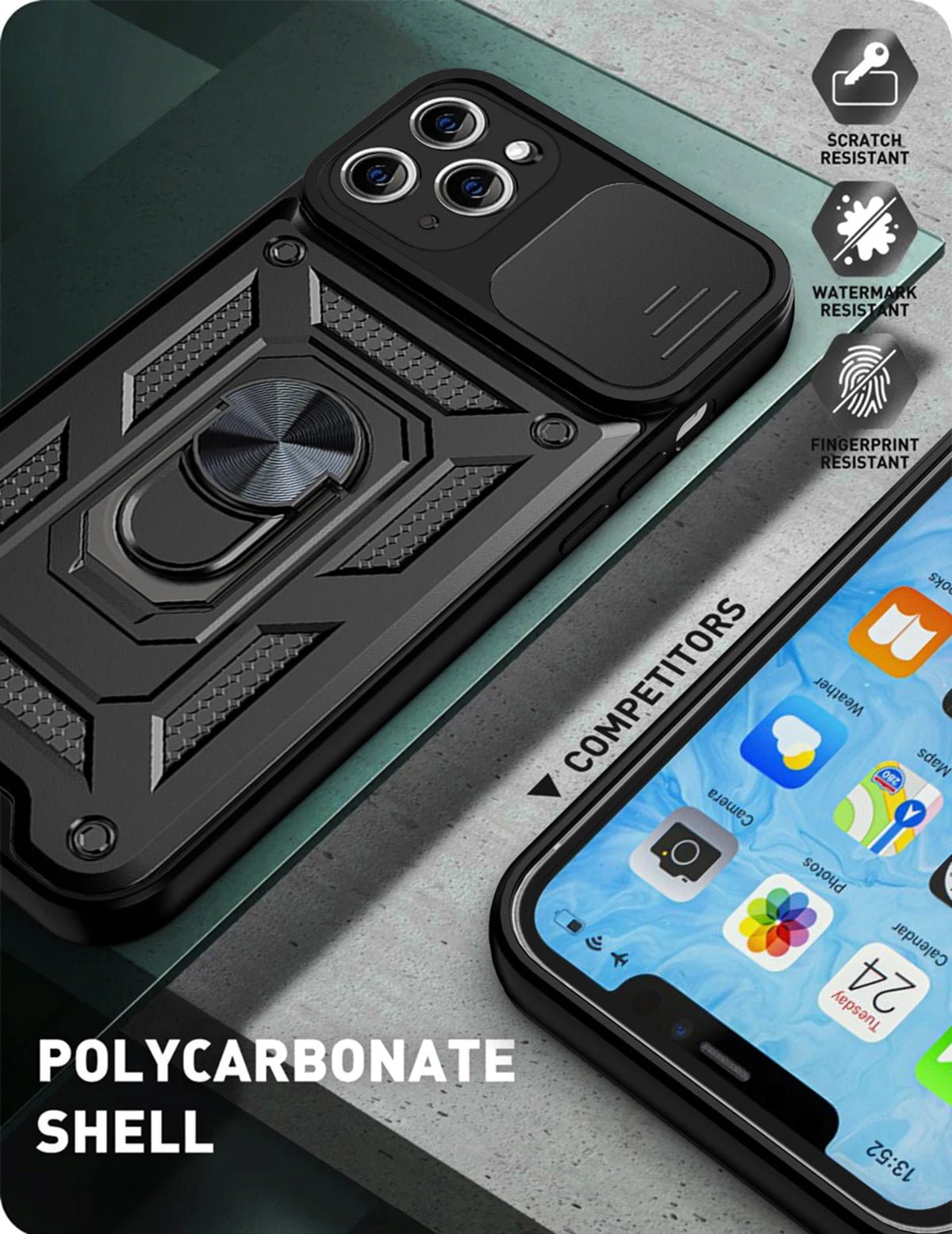Prime Armor - Shockproof iPhone Case with Magnetic Ring Holder