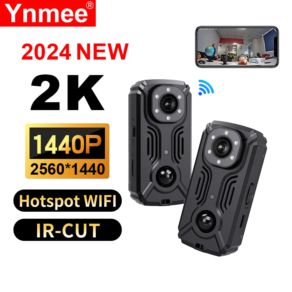 PrimeCam - Mini 1080P Full-HD and 2K WiFi Body Camera with PIR Motion Sensor & Back Clip