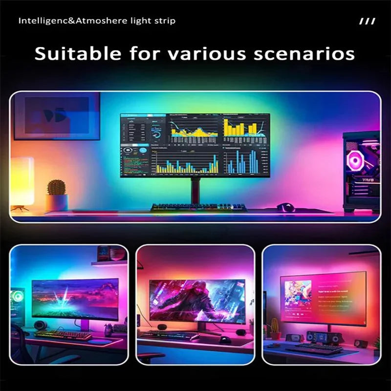 PrimeGlow Monitor - Smart RGBIC Dynamic Gaming Screen Backlight with Music Sync