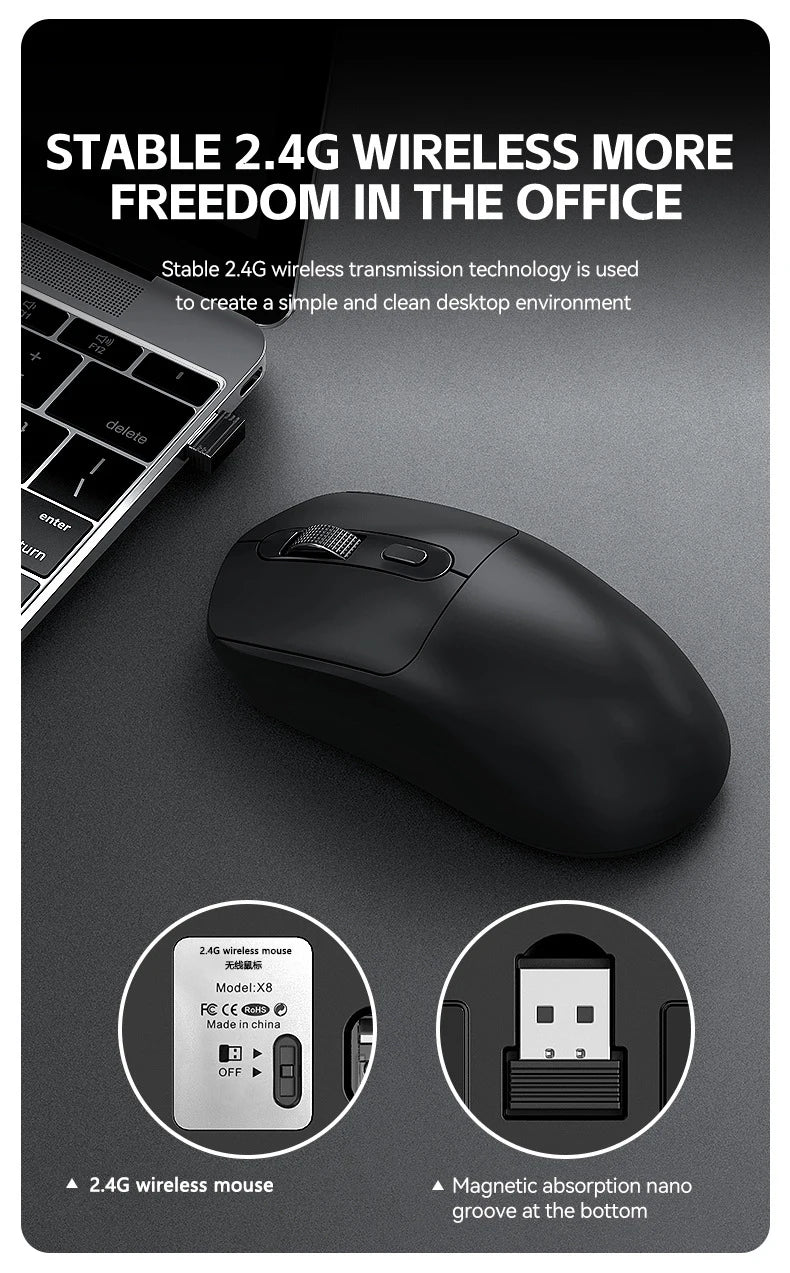 PrimeClick X8 - Ultra-Lightweight Wireless Honeycomb Gaming Mouse
