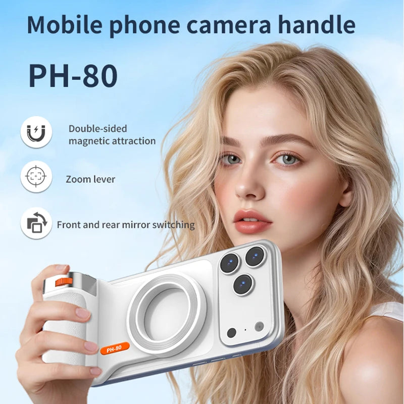 PrimeGrip - Magnetic Bluetooth Smartphone Camera Handle with Fill Light