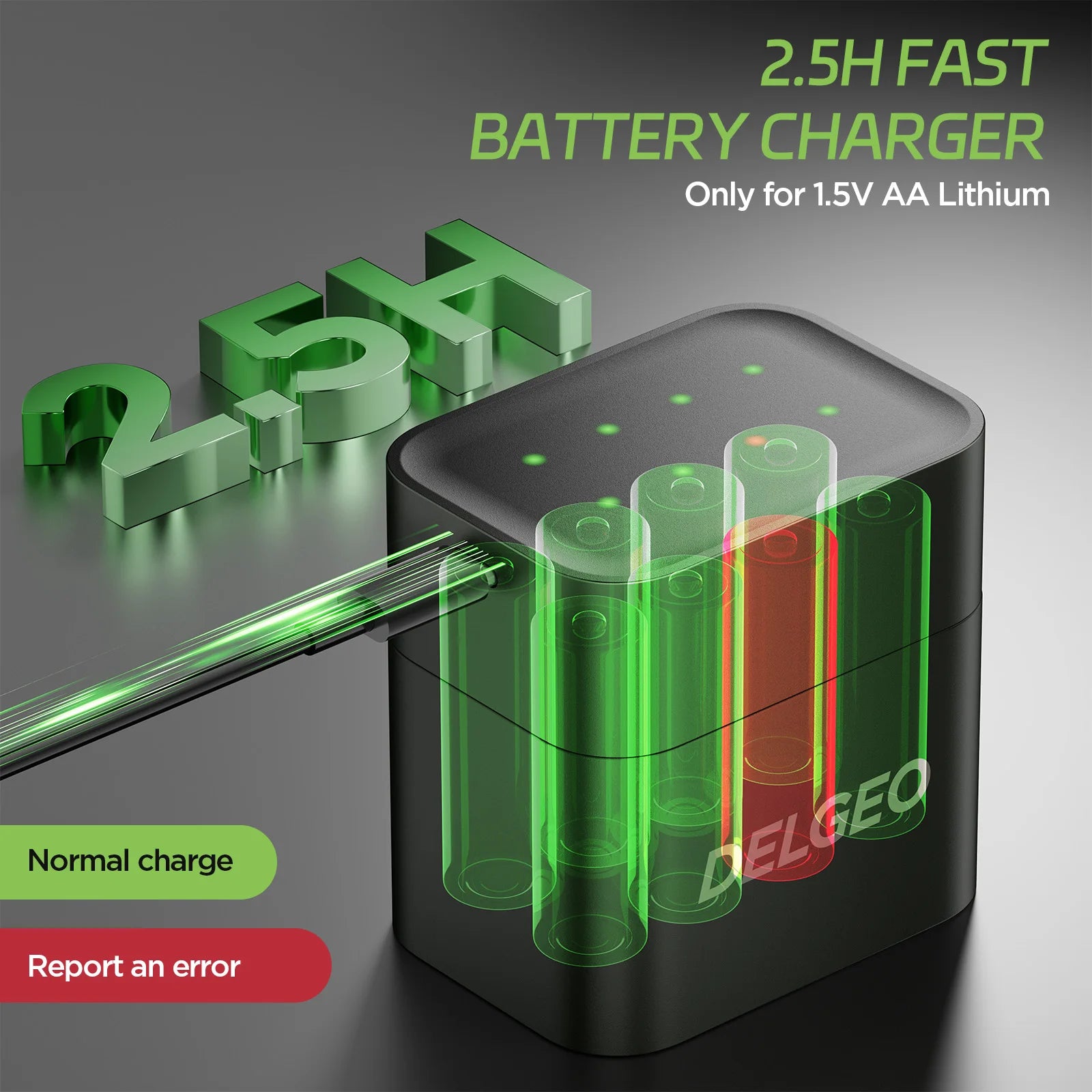 Prime Charge - AA Rechargeable Lithium Batteries with Type-C Charging Case