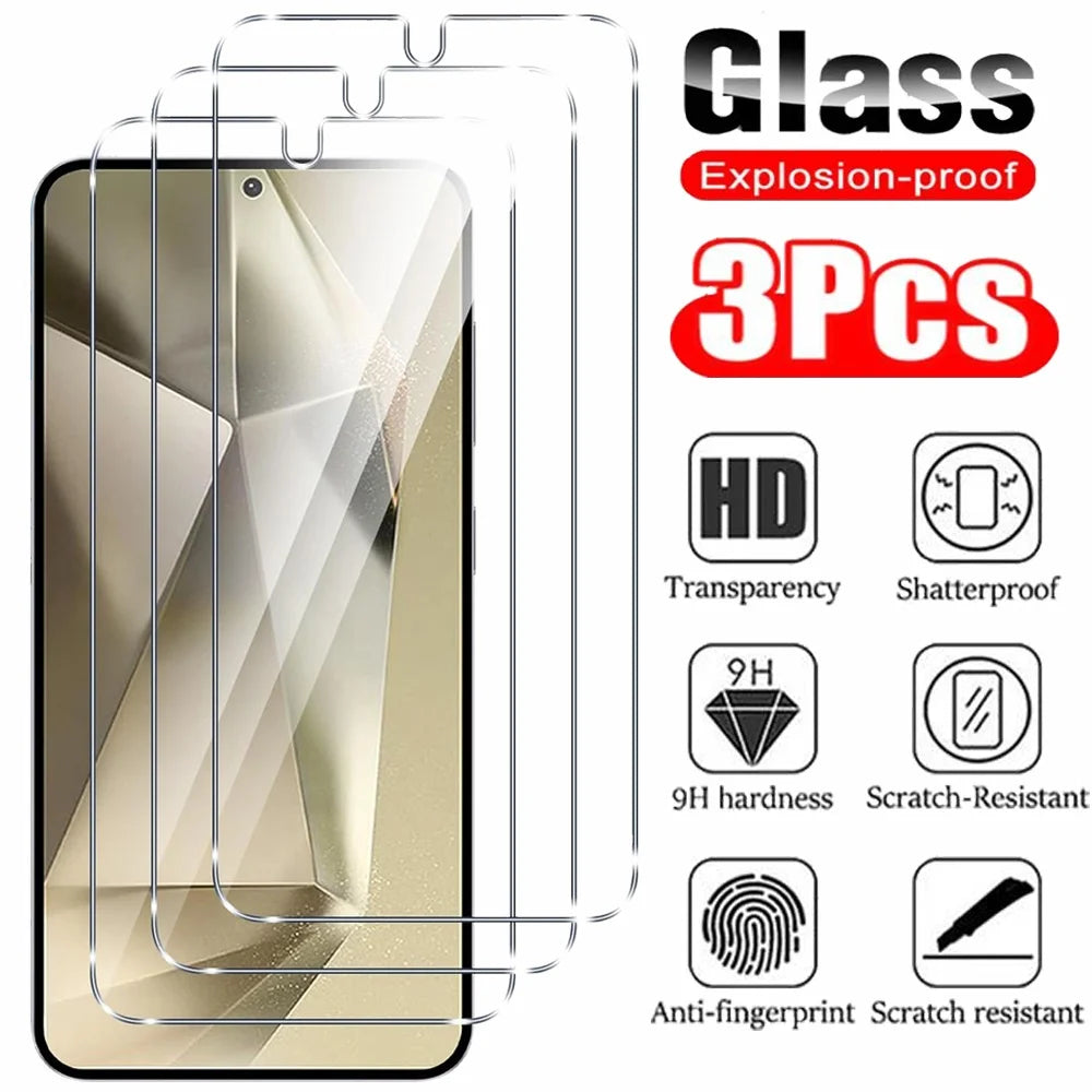 Prime Shield - 3-Pack HD Tempered Glass Screen Protectors for Samsung Galaxy