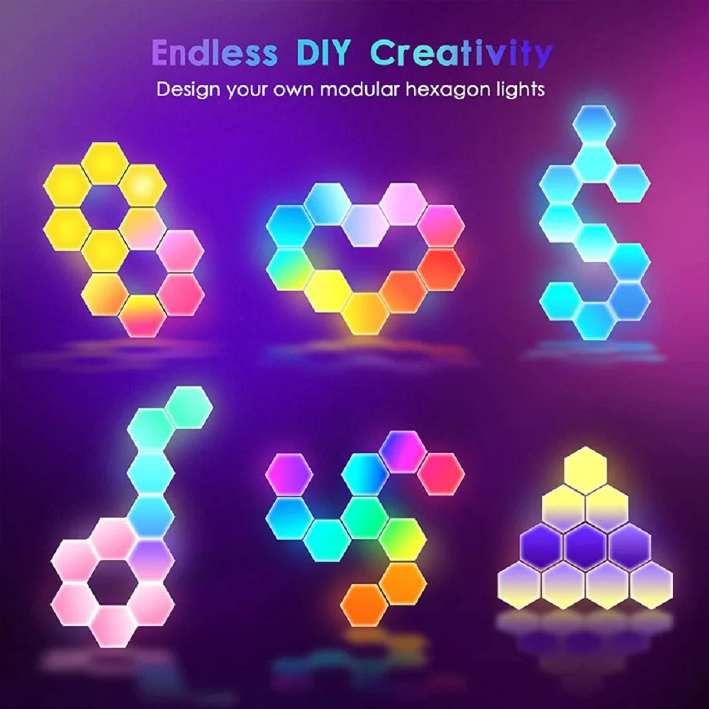 PrimeHex - Smart RGBIC Hexagon LED Wall Lights with App & Music Sync