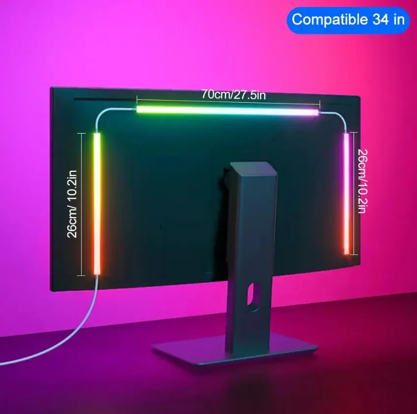 PrimeGlow Monitor - Smart RGBIC Dynamic Gaming Screen Backlight with Music Sync