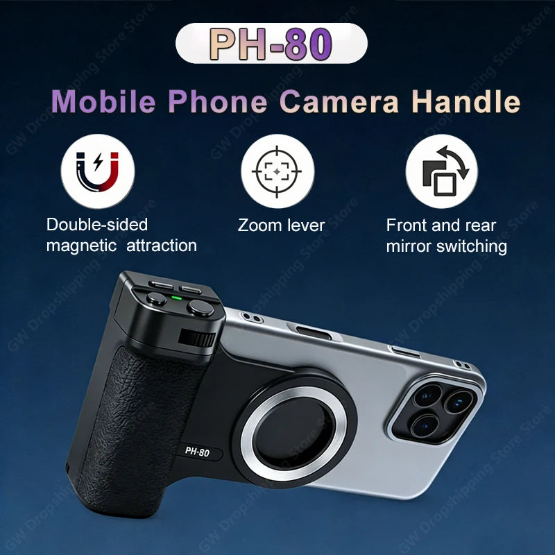 PrimeGrip - Magnetic Bluetooth Smartphone Camera Handle with Fill Light