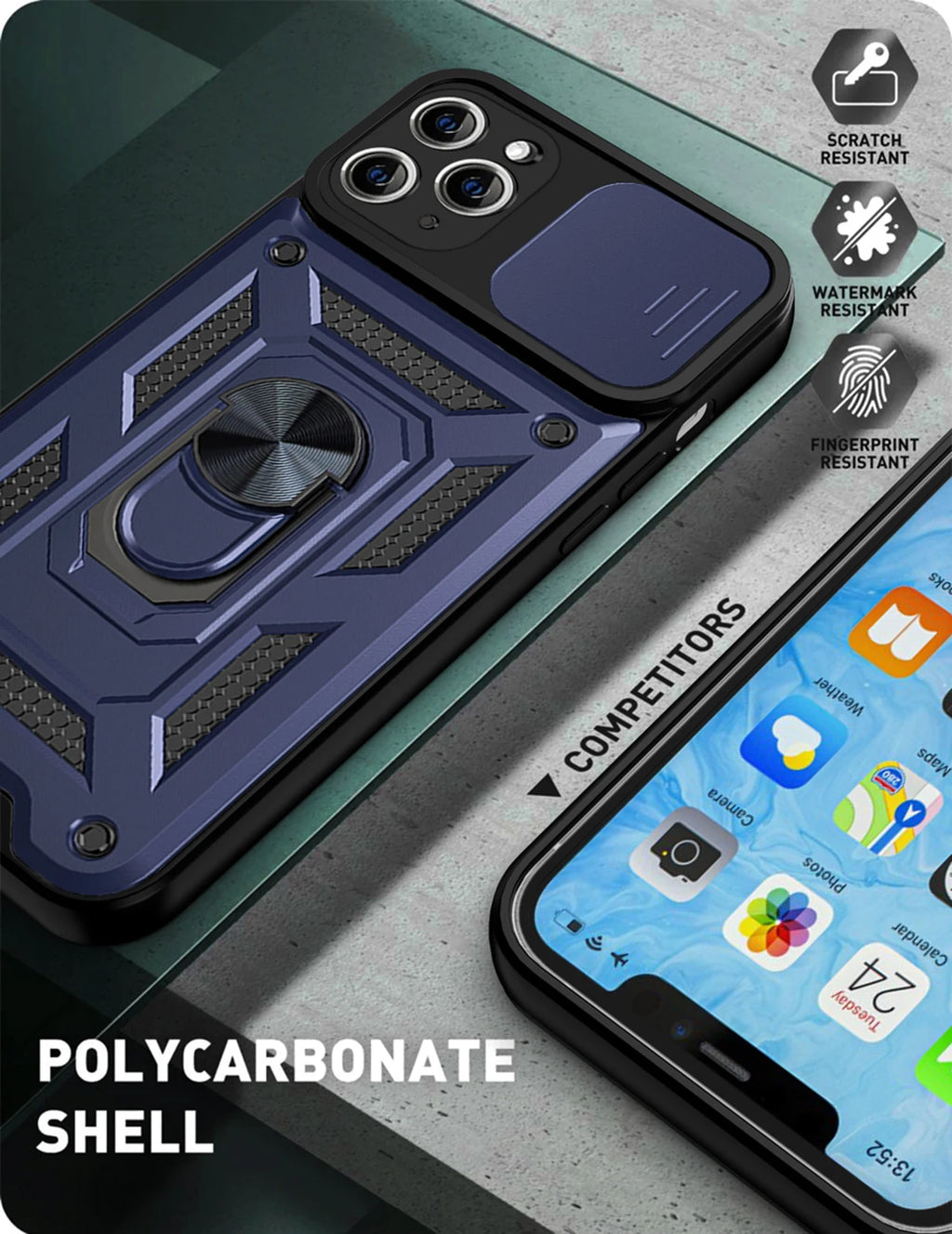 Prime Armor - Shockproof iPhone Case with Magnetic Ring Holder