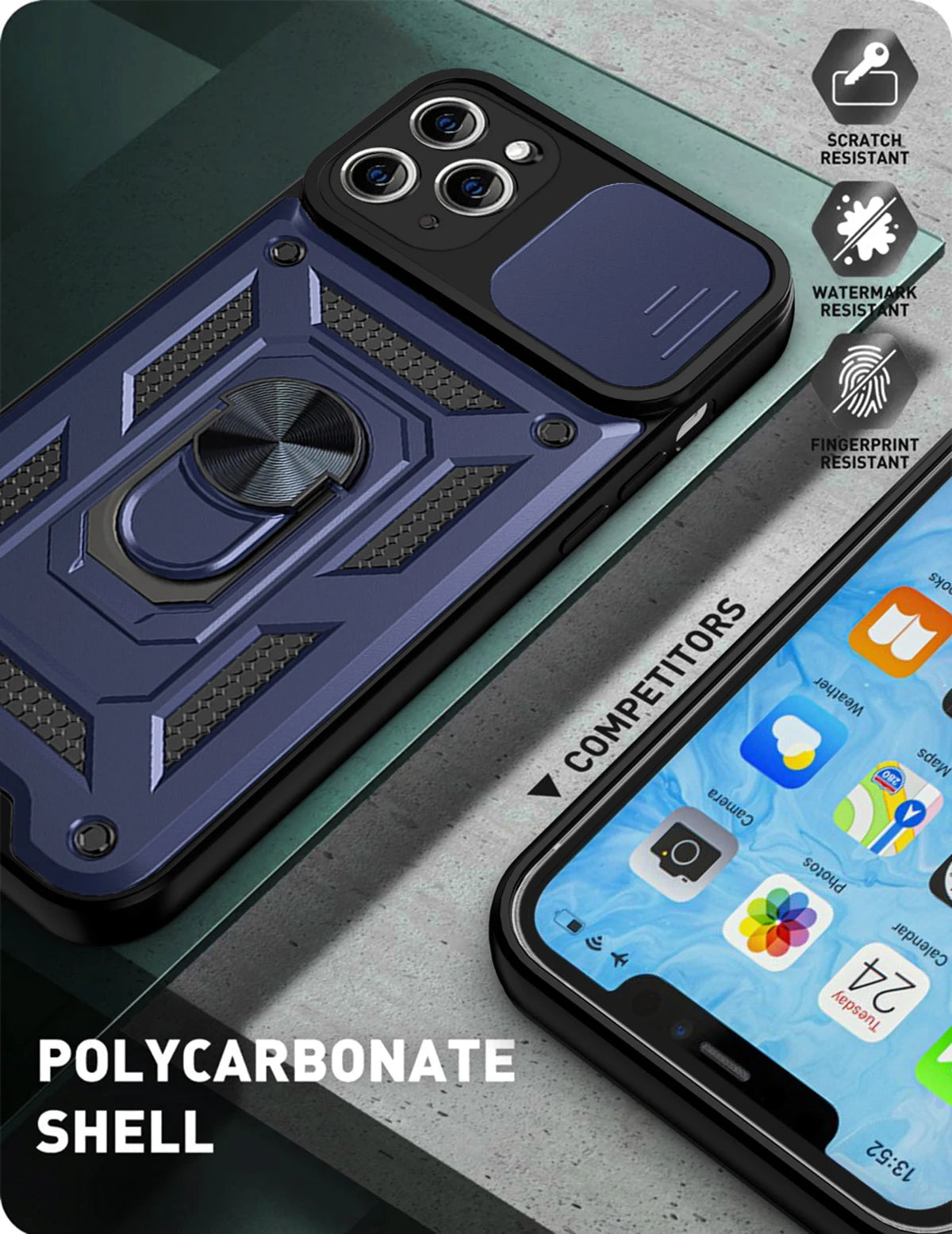 Prime Armor - Shockproof iPhone Case with Magnetic Ring Holder