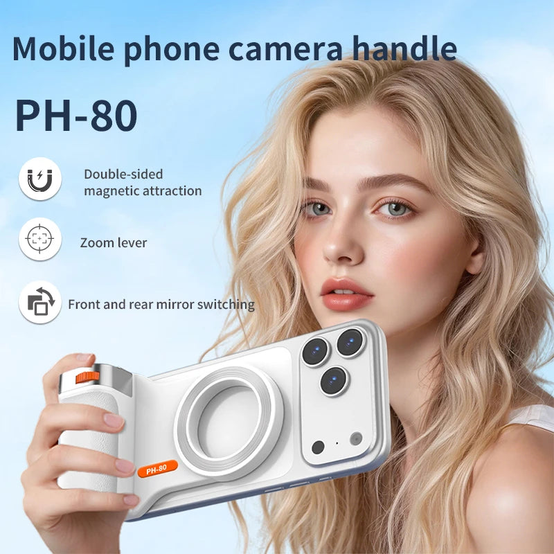 PrimeGrip - Magnetic Bluetooth Smartphone Camera Handle with Fill Light