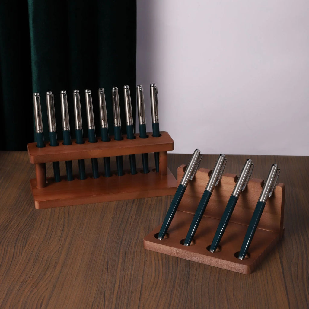 PrimeWood - Premium Walnut Multi-Compartment Desk Organizer & Stationery Holder