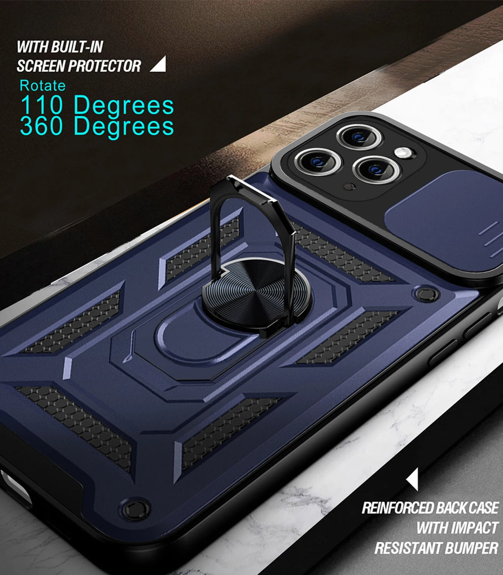 Prime Armor - Shockproof iPhone Case with Magnetic Ring Holder