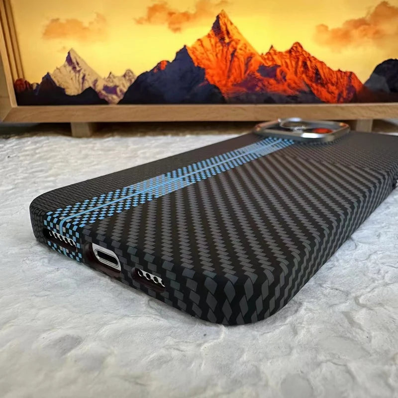 PrimeArmor - Carbon Fiber Texture Magnetic MagSafe Case for iPhone