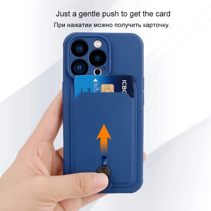 Prime Wallet - Sleek Silicone iPhone Case with Built-In Card Holder