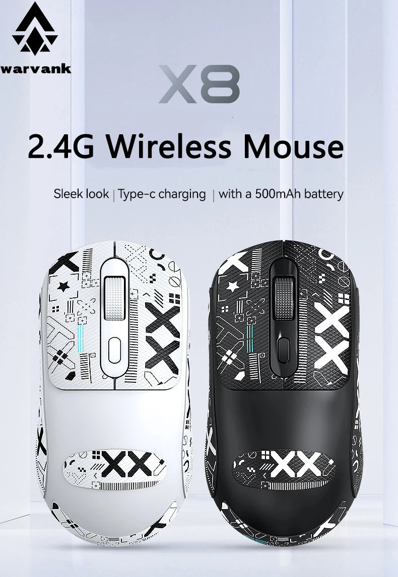 PrimeClick X8 - Ultra-Lightweight Wireless Honeycomb Gaming Mouse