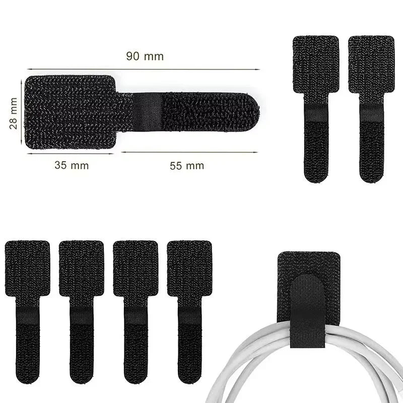 PrimeTie - Reusable Self-Adhesive Adjustable Cable Fasteners & Wire Organizers