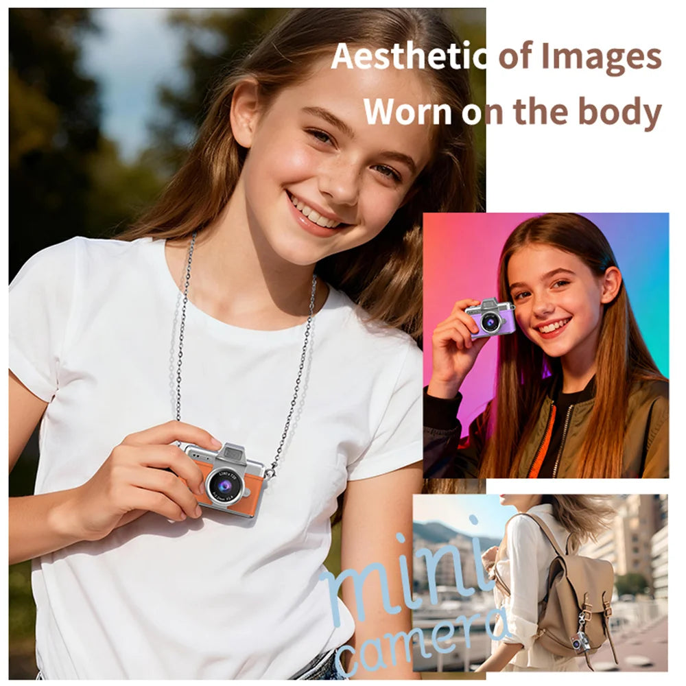 PrimeShot Mini - Retro Keychain Camera with 1.47" Flip Screen & LED Light