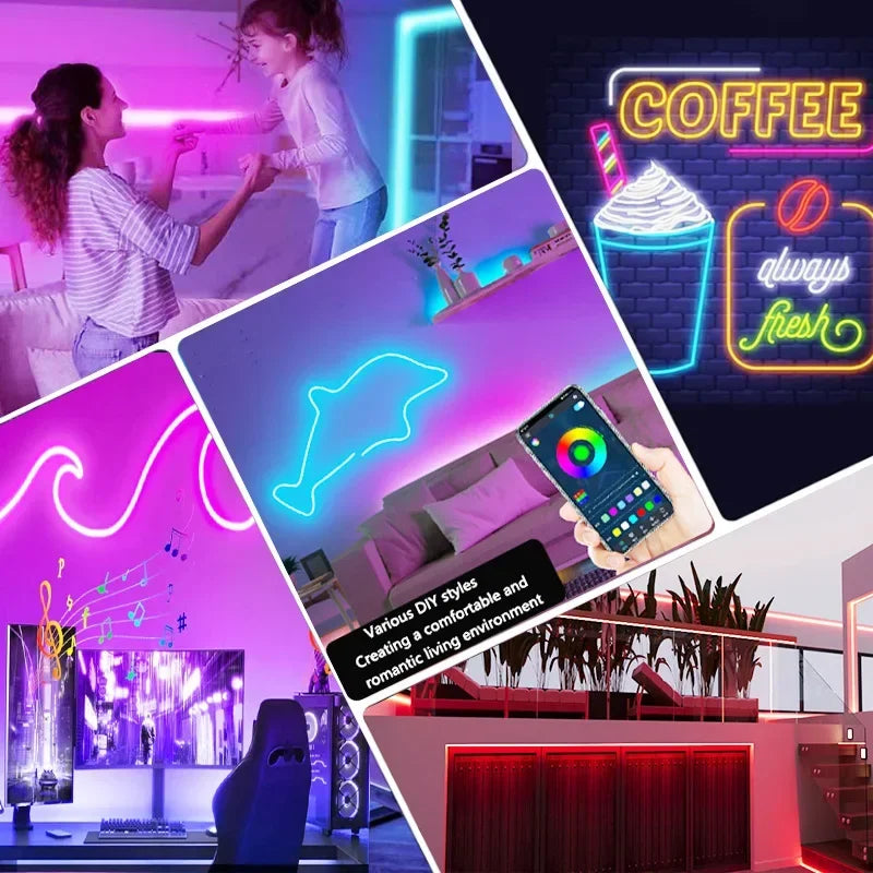 PrimeNeon - Smart WiFi Tuya Flexible Neon LED Strip Light with Music Sync