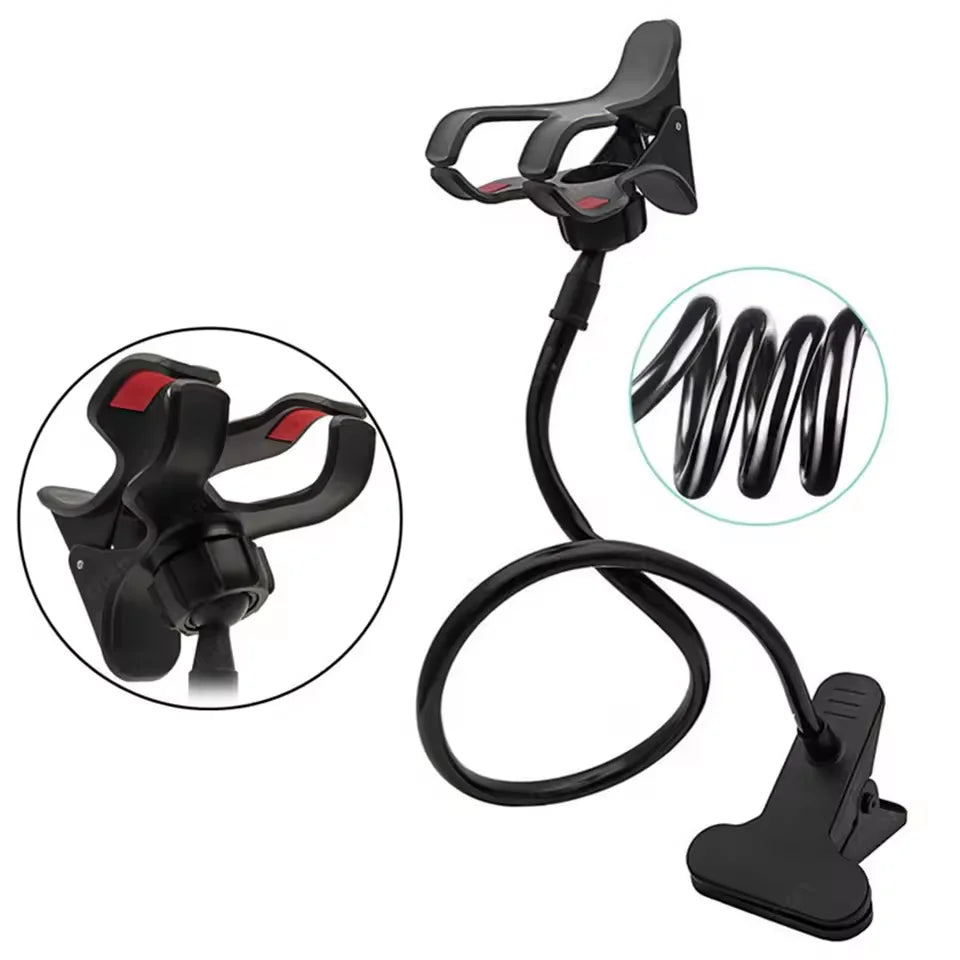 PrimeMount - Flexible Long Arm Lazy Phone Holder & Desktop Clamp Stand