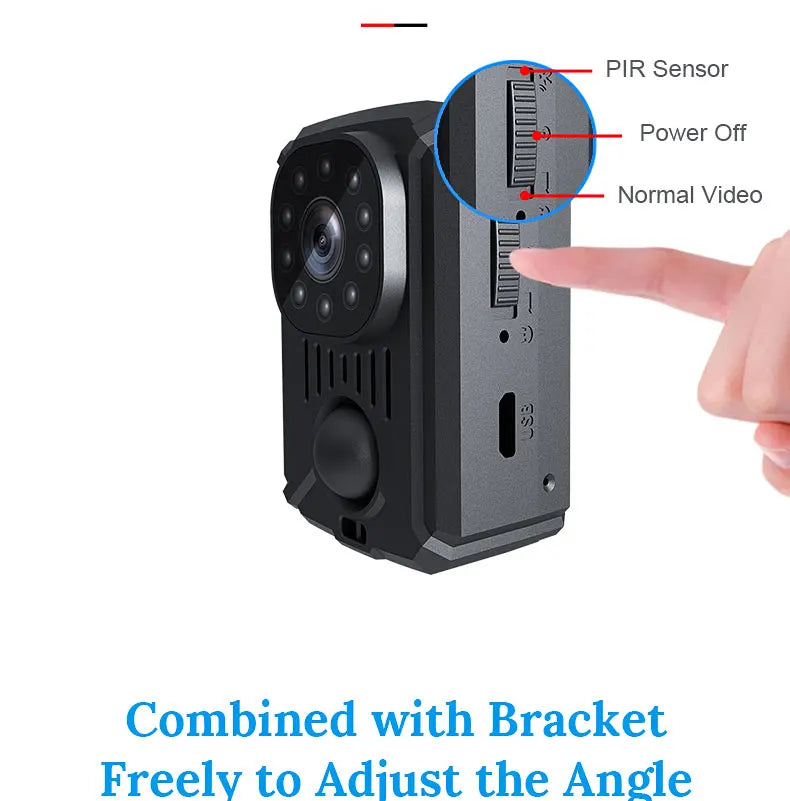 PrimeCam - Mini 1080P Full-HD and 2K WiFi Body Camera with PIR Motion Sensor & Back Clip