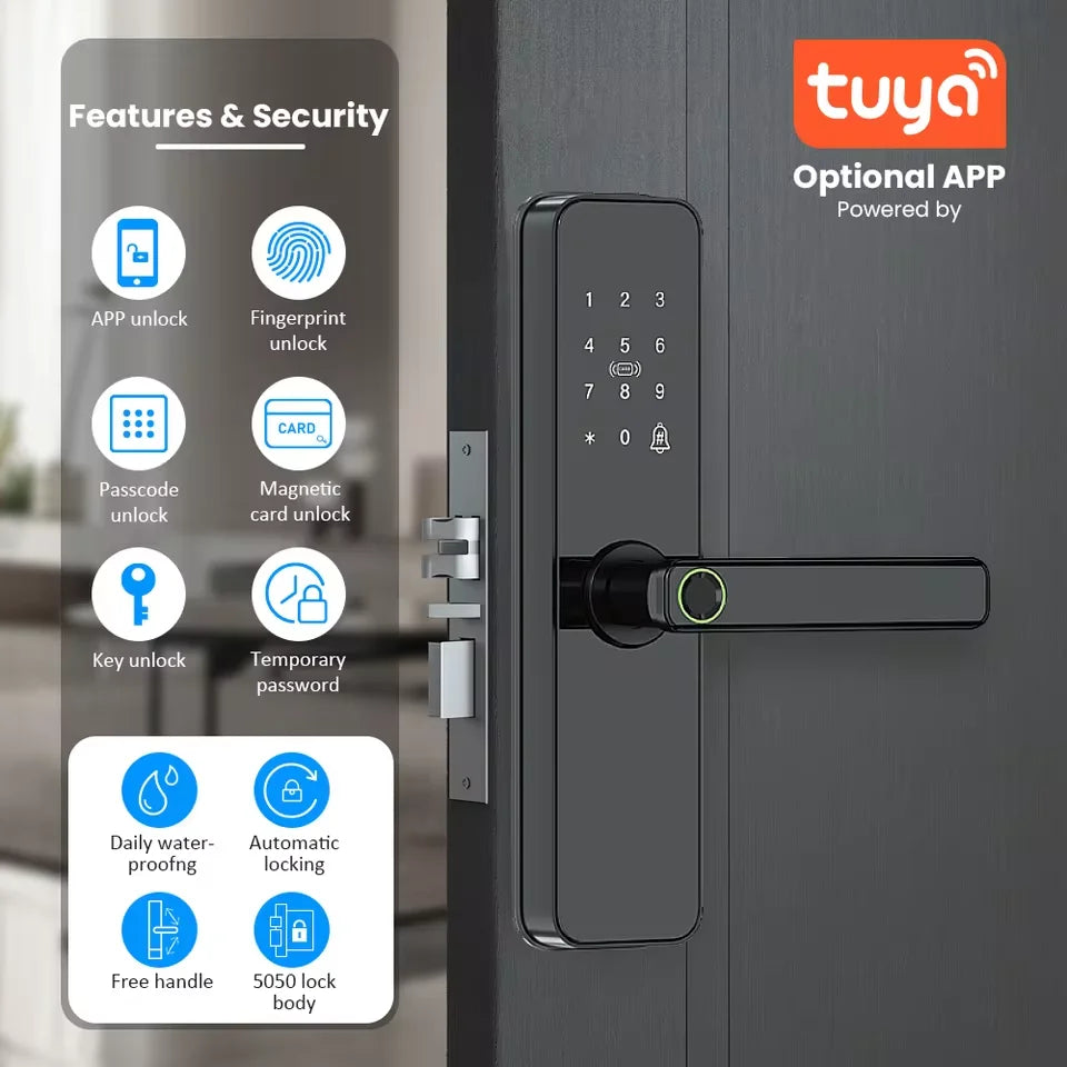 PrimeLock - Biometric Smart WiFi Electronic Door Lock with Fingerprint & Keypad