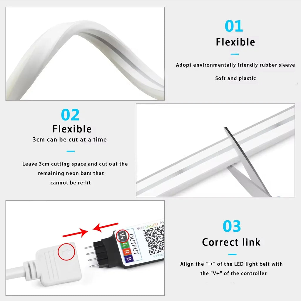 PrimeNeon - Smart WiFi Tuya Flexible Neon LED Strip Light with Music Sync