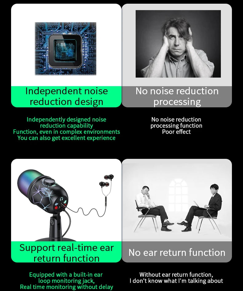 PrimeAudio V5 - Pro USB Gaming Microphone with Dynamic RGB & Noise Cancellation