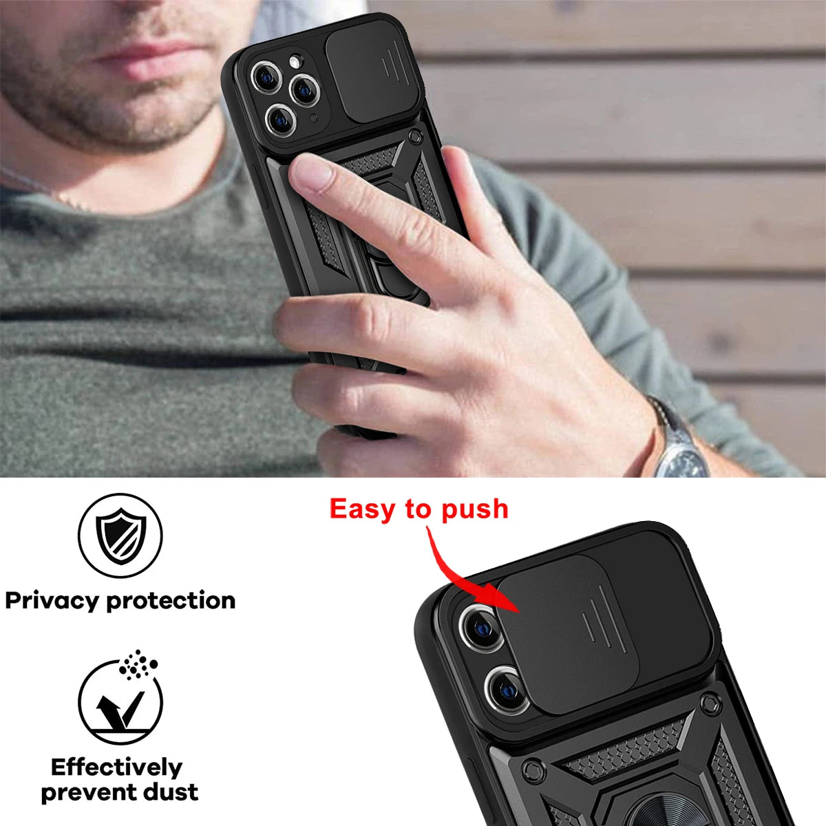 Prime Armor - Shockproof iPhone Case with Magnetic Ring Holder