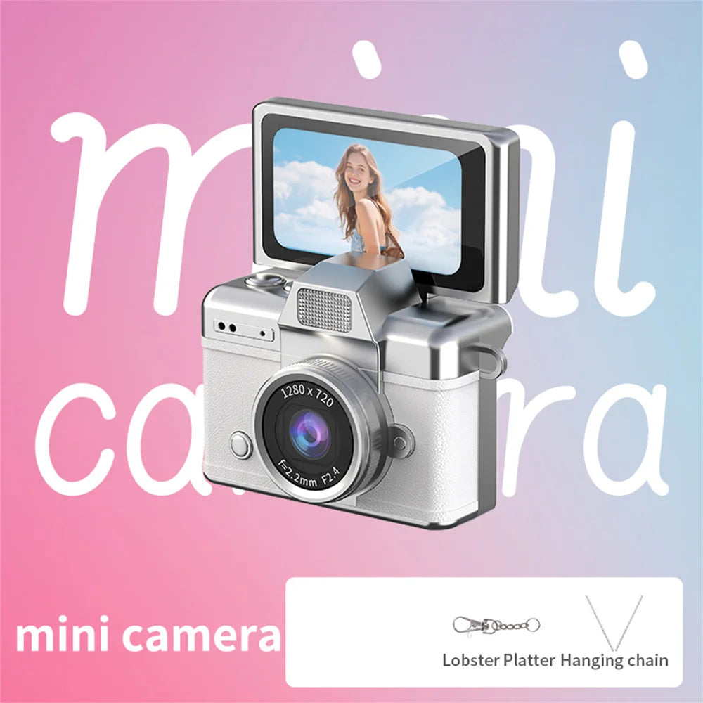 PrimeShot Mini - Retro Keychain Camera with 1.47" Flip Screen & LED Light