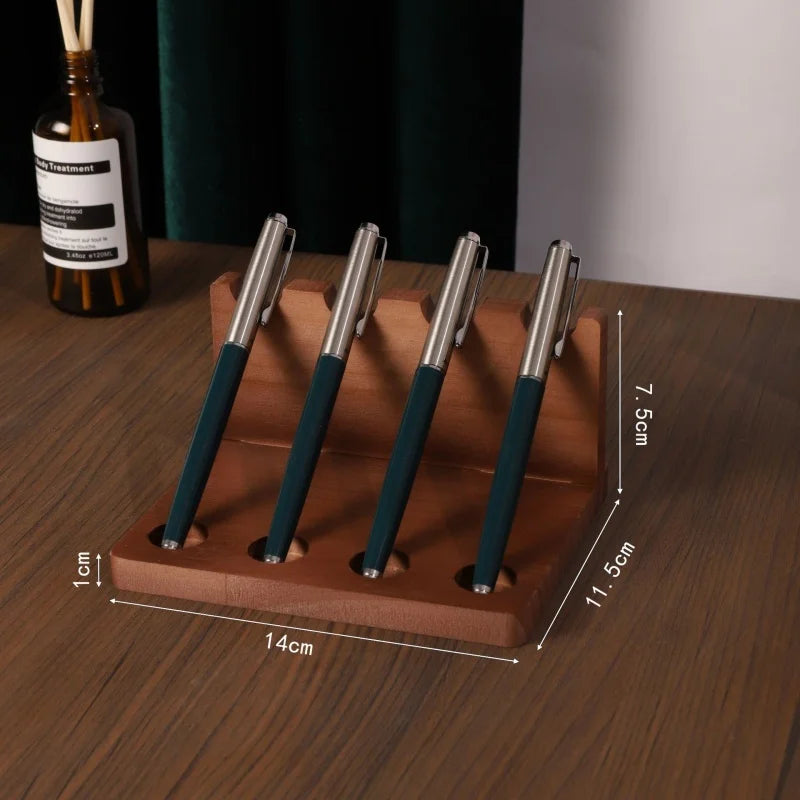 PrimeWood - Premium Walnut Multi-Compartment Desk Organizer & Stationery Holder