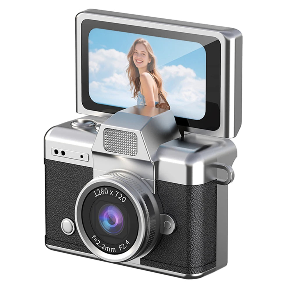 PrimeShot Mini - Retro Keychain Camera with 1.47" Flip Screen & LED Light