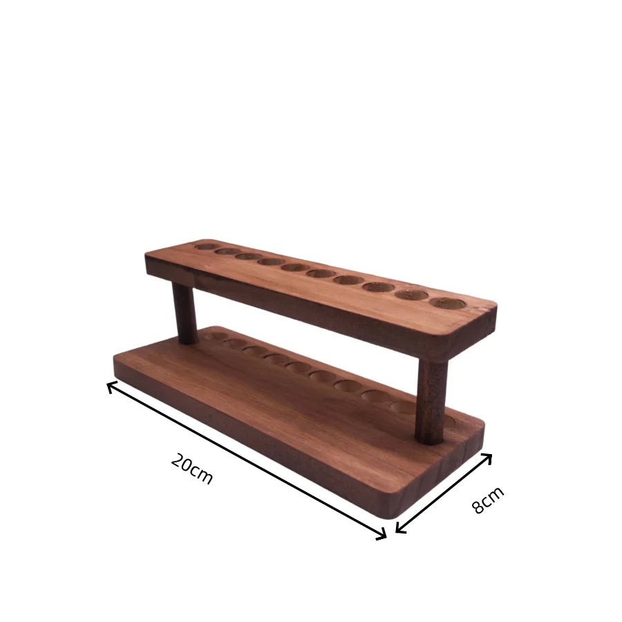 PrimeWood - Premium Walnut Multi-Compartment Desk Organizer & Stationery Holder