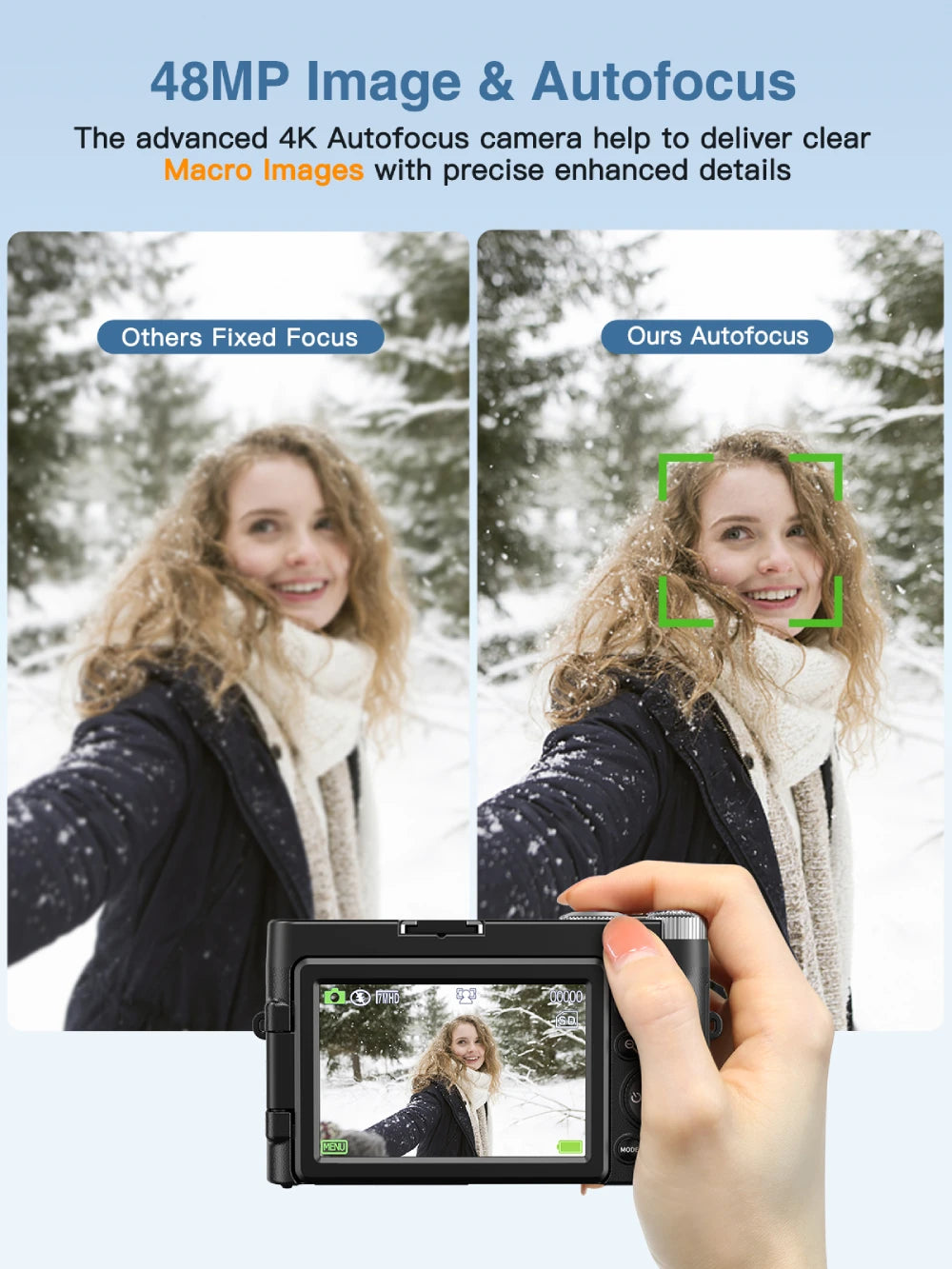 PrimeShot - 4K Digital Vlogging Camera with 180° Flip Screen & Autofocus