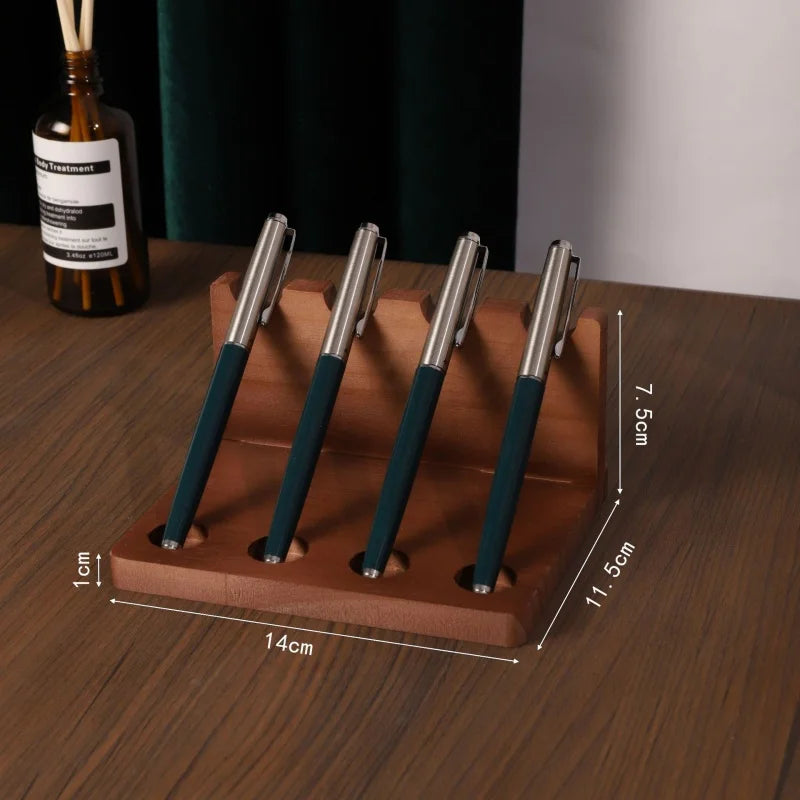 PrimeWood - Premium Walnut Multi-Compartment Desk Organizer & Stationery Holder