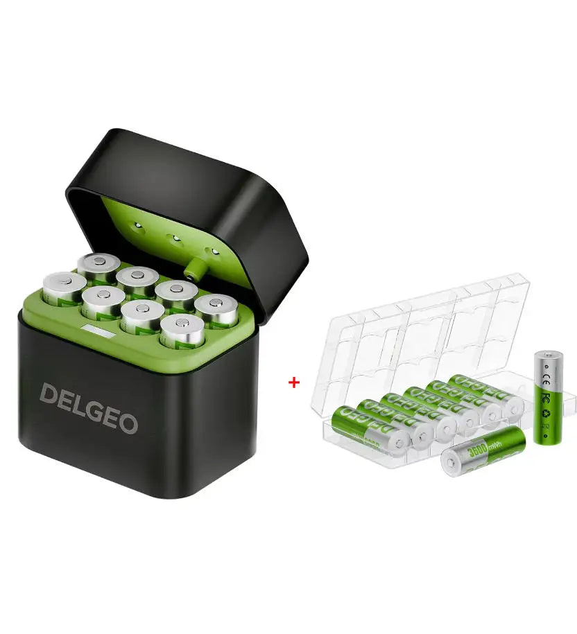 Prime Charge - AA Rechargeable Lithium Batteries with Type-C Charging Case