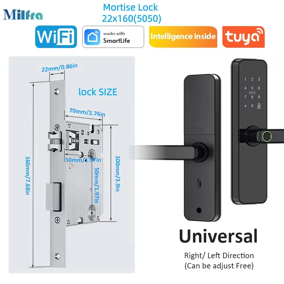 PrimeLock - Biometric Smart WiFi Electronic Door Lock with Fingerprint & Keypad