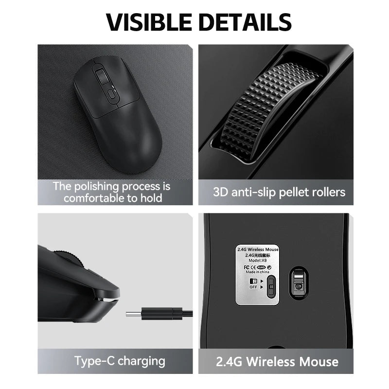 PrimeClick X8 - Ultra-Lightweight Wireless Honeycomb Gaming Mouse