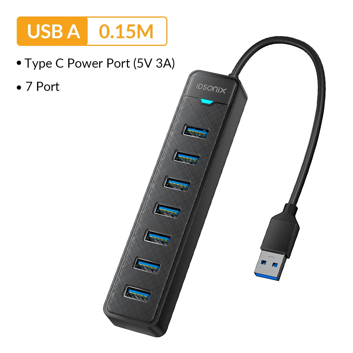 PrimeHub - 7-Port High-Speed USB 3.0 Desktop Splitter & Data Extension Hub