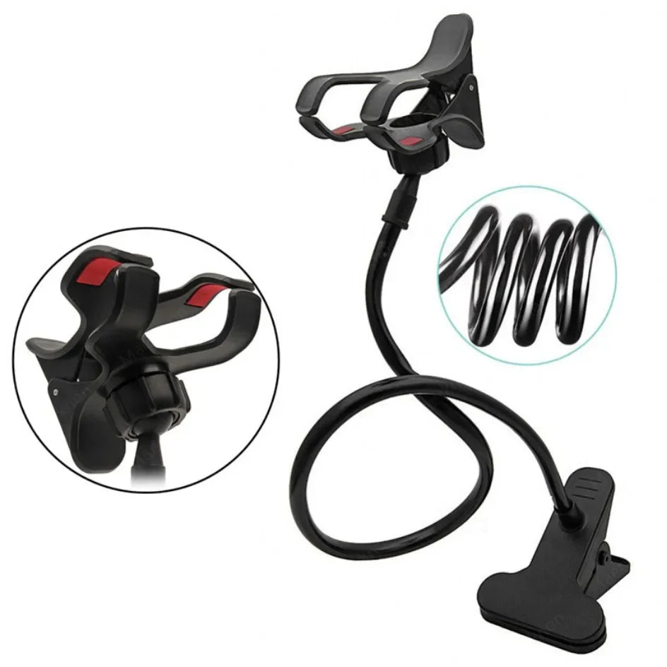 PrimeMount - Flexible Long Arm Lazy Phone Holder & Desktop Clamp Stand