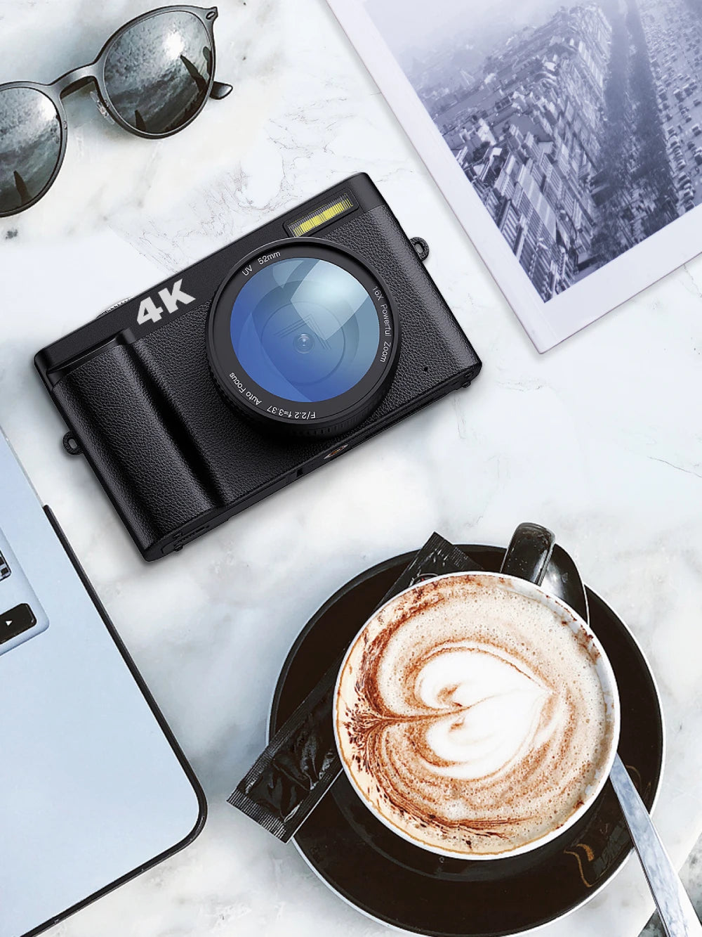 PrimeShot - 4K Digital Vlogging Camera with 180° Flip Screen & Autofocus
