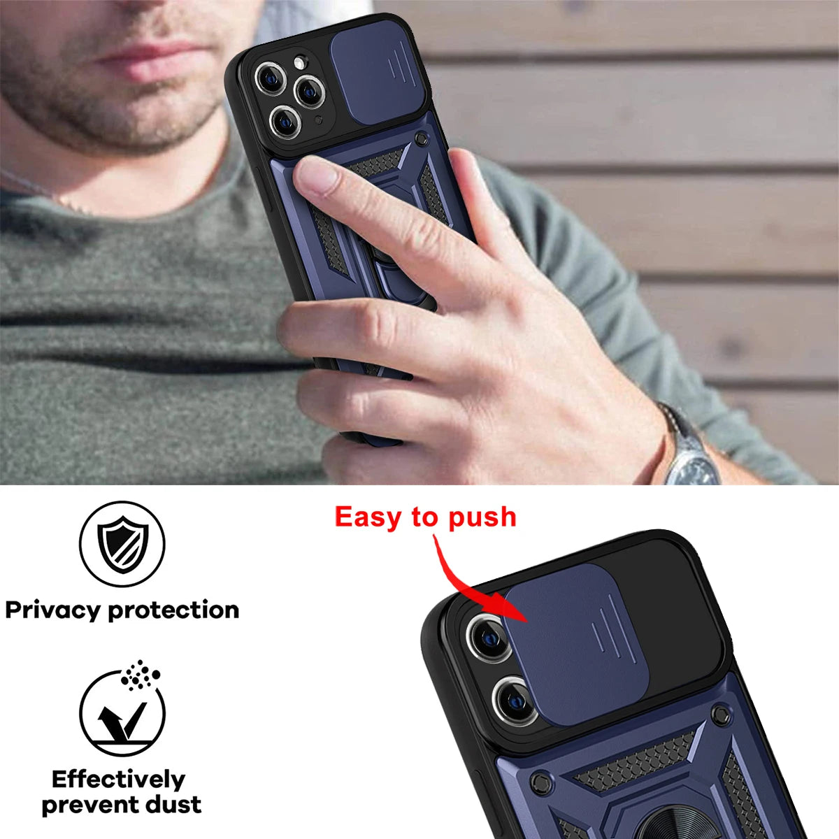 Prime Armor - Shockproof iPhone Case with Magnetic Ring Holder