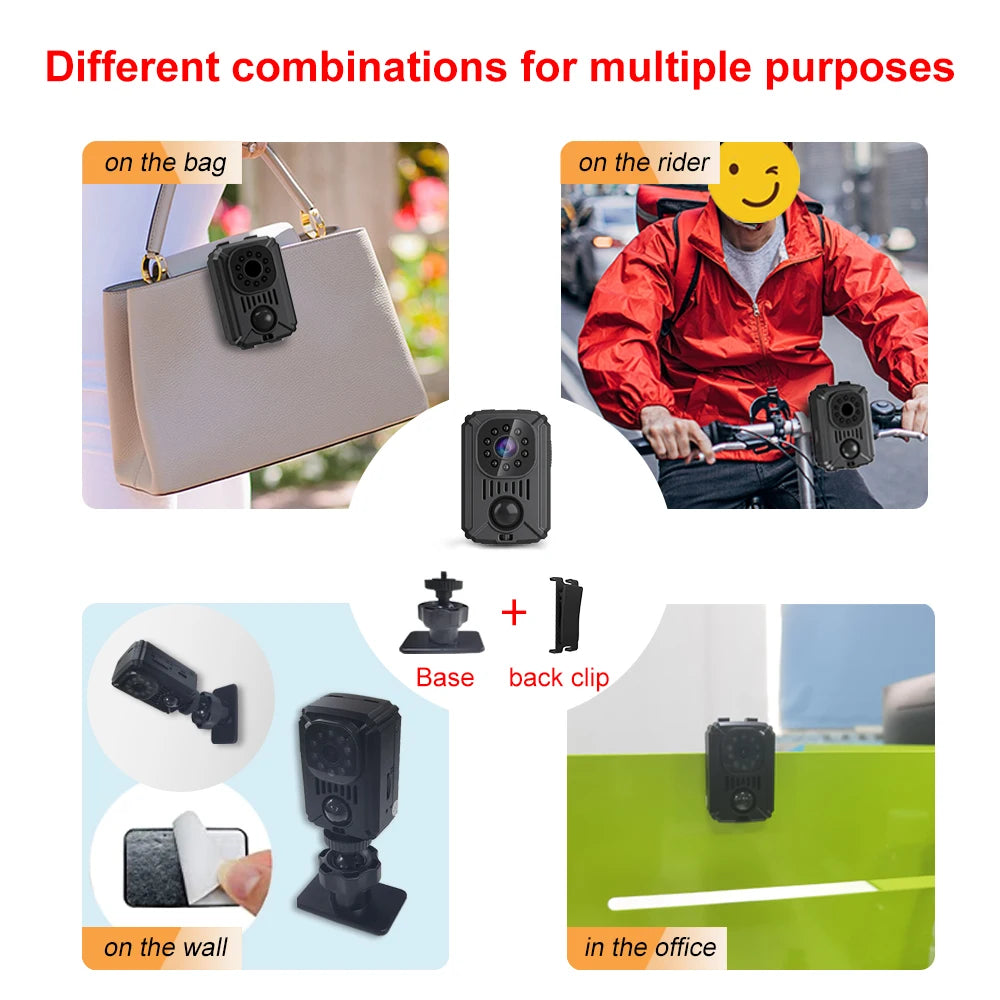 PrimeCam - Mini 1080P Full-HD and 2K WiFi Body Camera with PIR Motion Sensor & Back Clip