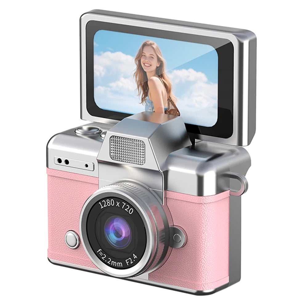 PrimeShot Mini - Retro Keychain Camera with 1.47" Flip Screen & LED Light